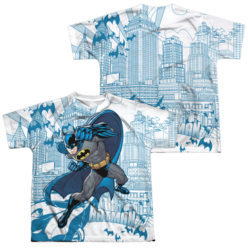 DC Batman Skyline All Over - Youth All-Over Print T-Shirt Youth All-Over Print T-Shirt (Ages 8-12) Batman
