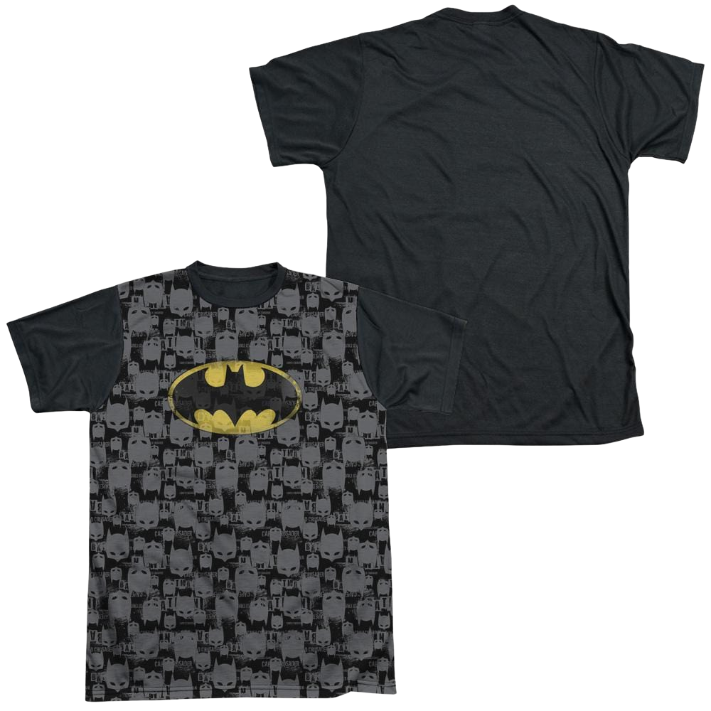 Batman Caped Crusader Repeat - Men's Black Back T-Shirt Men's Black Back T-Shirt Batman