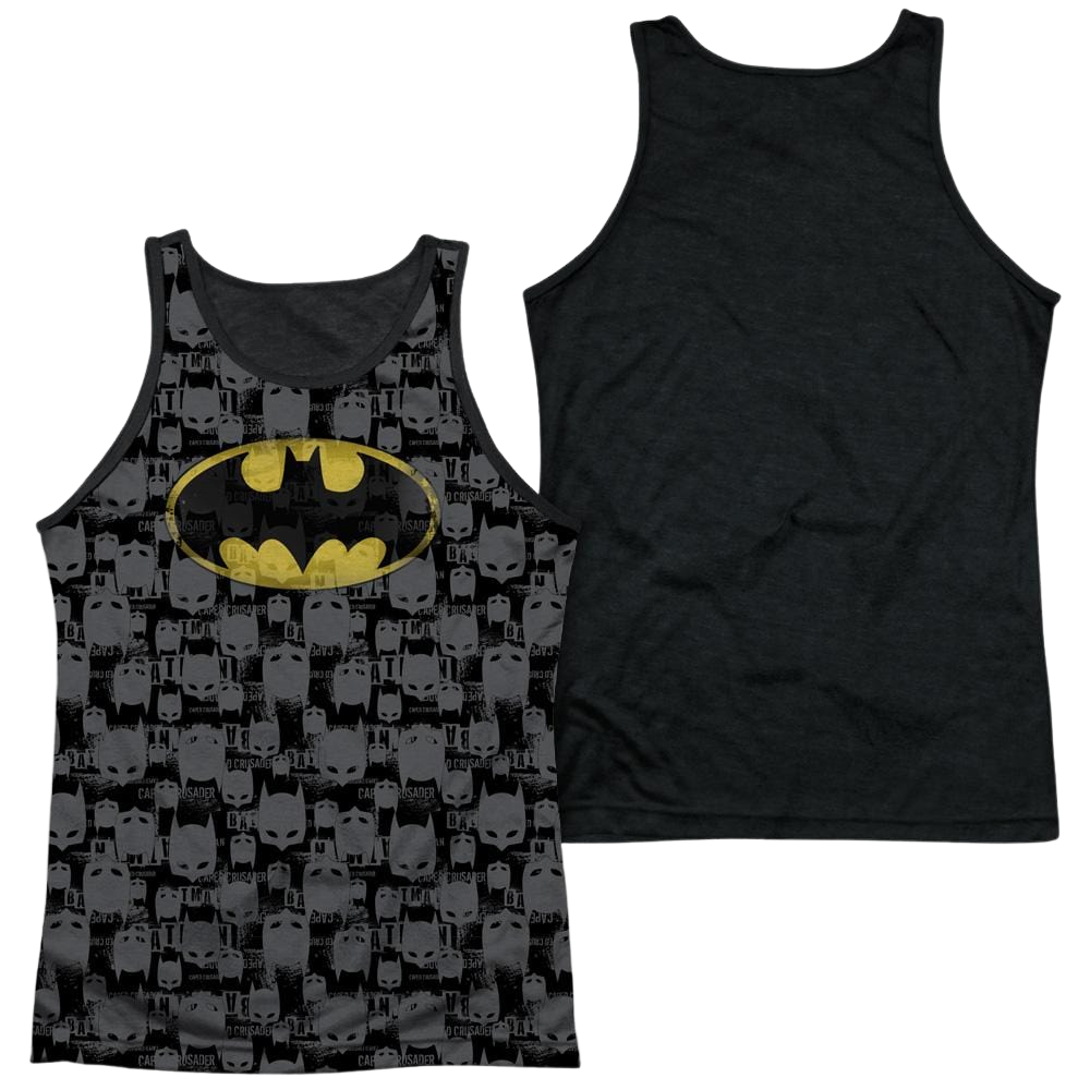 Batman Caped Crusader Repeat Men's Black Back Tank Men's Black Back Tank Batman