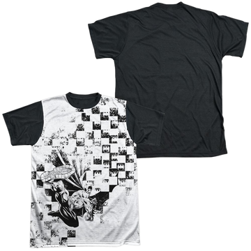 Batman Checkerboard Kick men's black back t-shirt