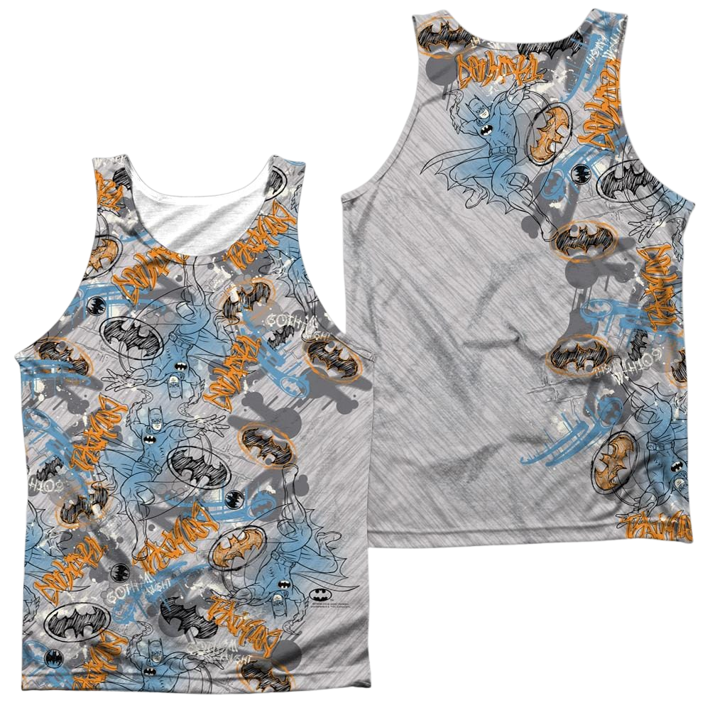 Batman Gotham Knight Sketchy Men's All Over Print Tank Men's All Over Print Tank Batman
