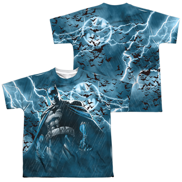 DC Batman Stormy Knight (Front/Back Print) - Youth All-Over Print T-Shirt Youth All-Over Print T-Shirt (Ages 8-12) Batman