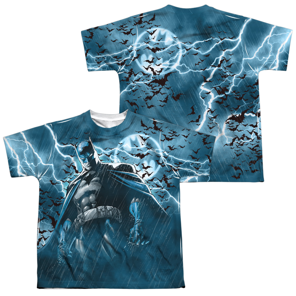 DC Batman Stormy Knight (Front/Back Print) - Youth All-Over Print T-Shirt Youth All-Over Print T-Shirt (Ages 8-12) Batman
