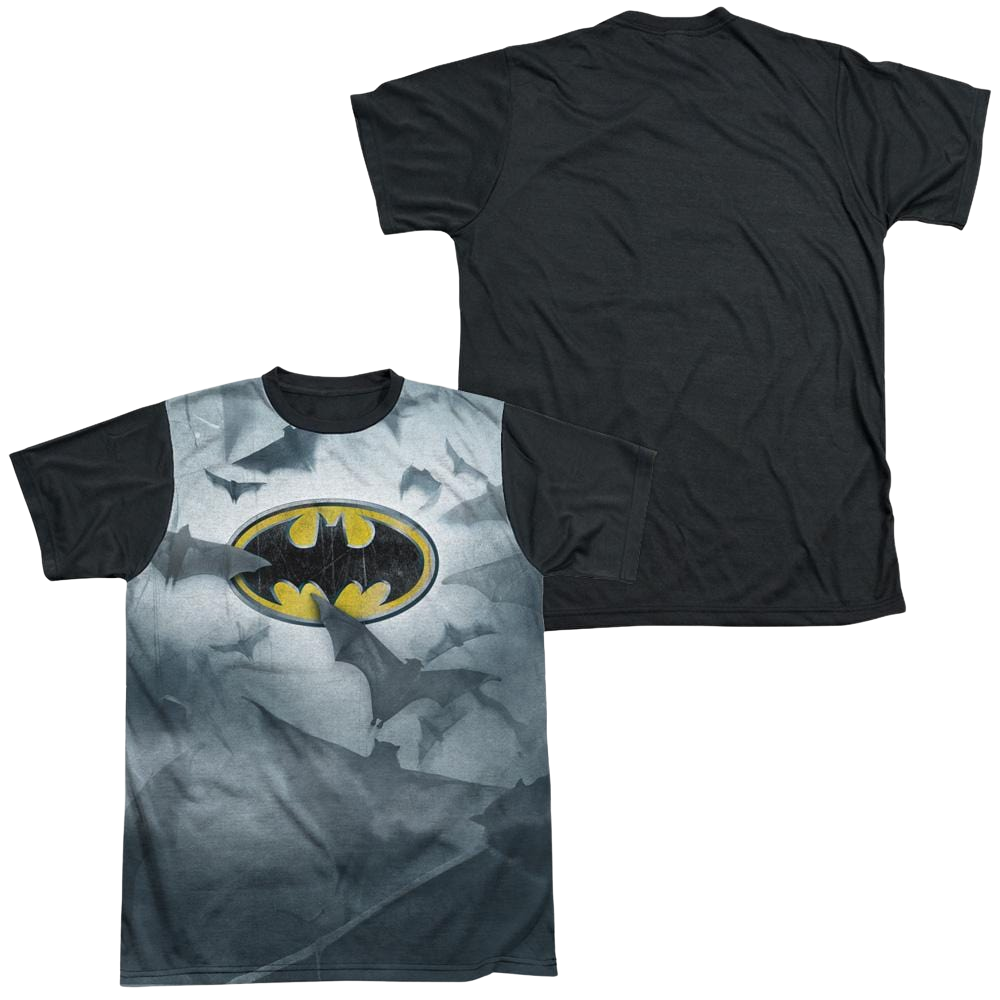 Batman Bats Logo - Men's Black Back T-Shirt Men's Black Back T-Shirt Batman