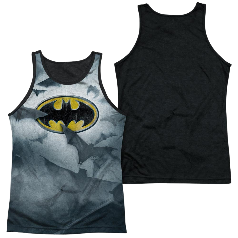 Batman Bats Logo Men's Black Back Tank Men's Black Back Tank Batman