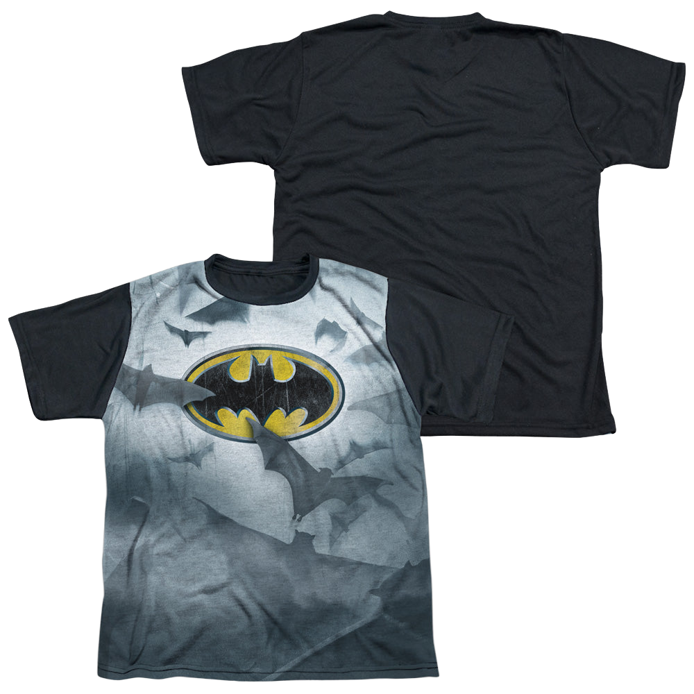 DC Batman Bats Logo - Youth Black Back T-Shirt Youth Black Back T-Shirt (Ages 8-12) Batman