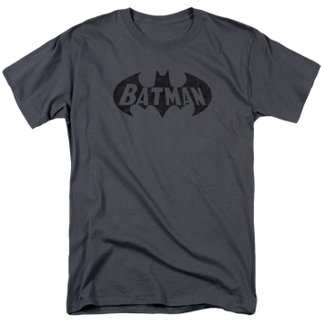 Charcoal men's regular fit t-shirt with Batman Crackle Bat graphic