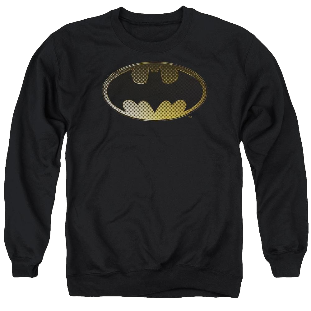 Batman Halftone Bat - Men's Crewneck Sweatshirt Men's Crewneck Sweatshirt Batman