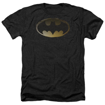 Charcoal men's heather t-shirt with Batman Halftone Bat graphic