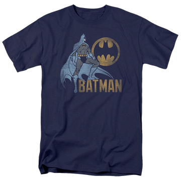 Navy men's regular fit t-shirt with Batman Knight Watch graphic