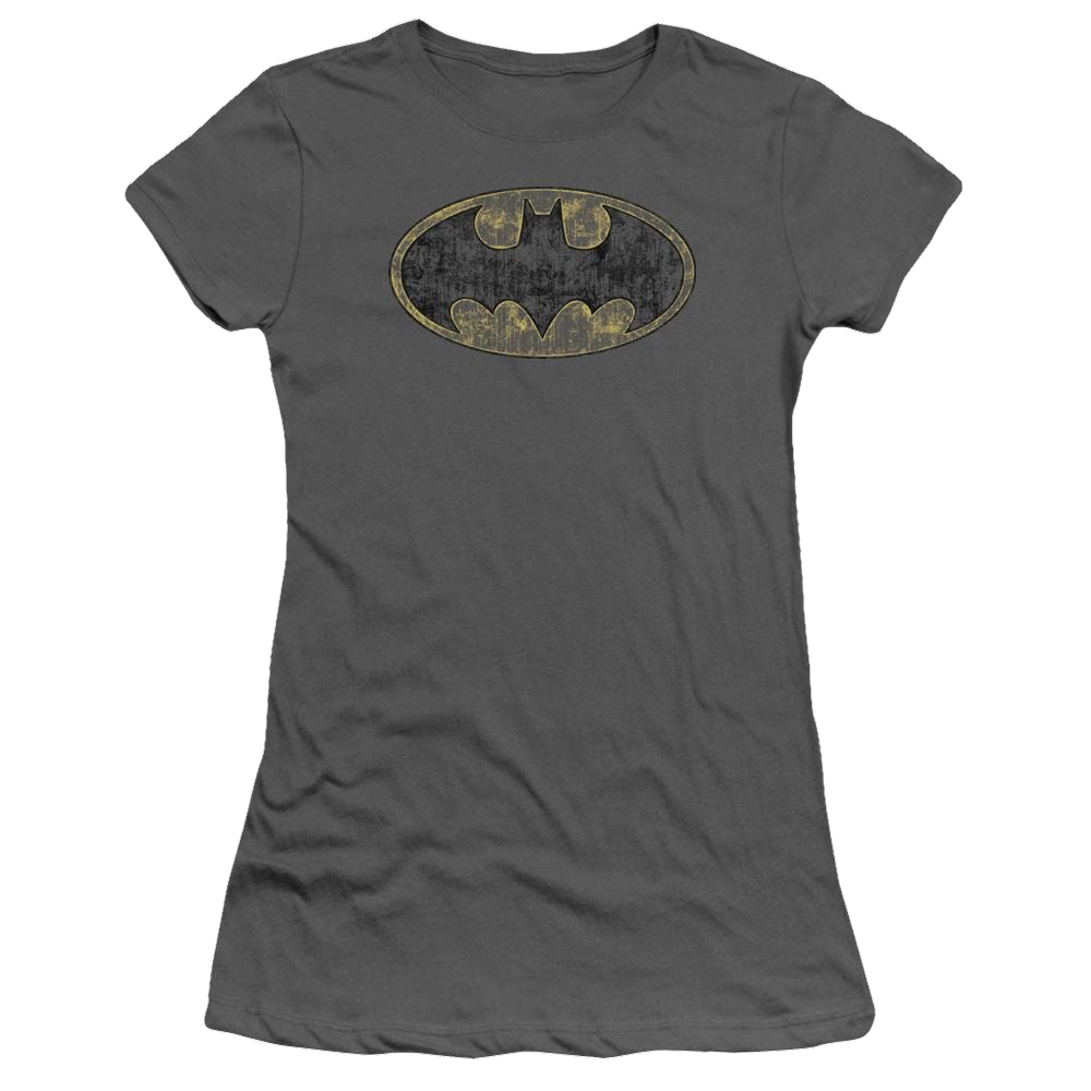 Batman Tattered Logo - Juniors T-Shirt Juniors T-Shirt Batman