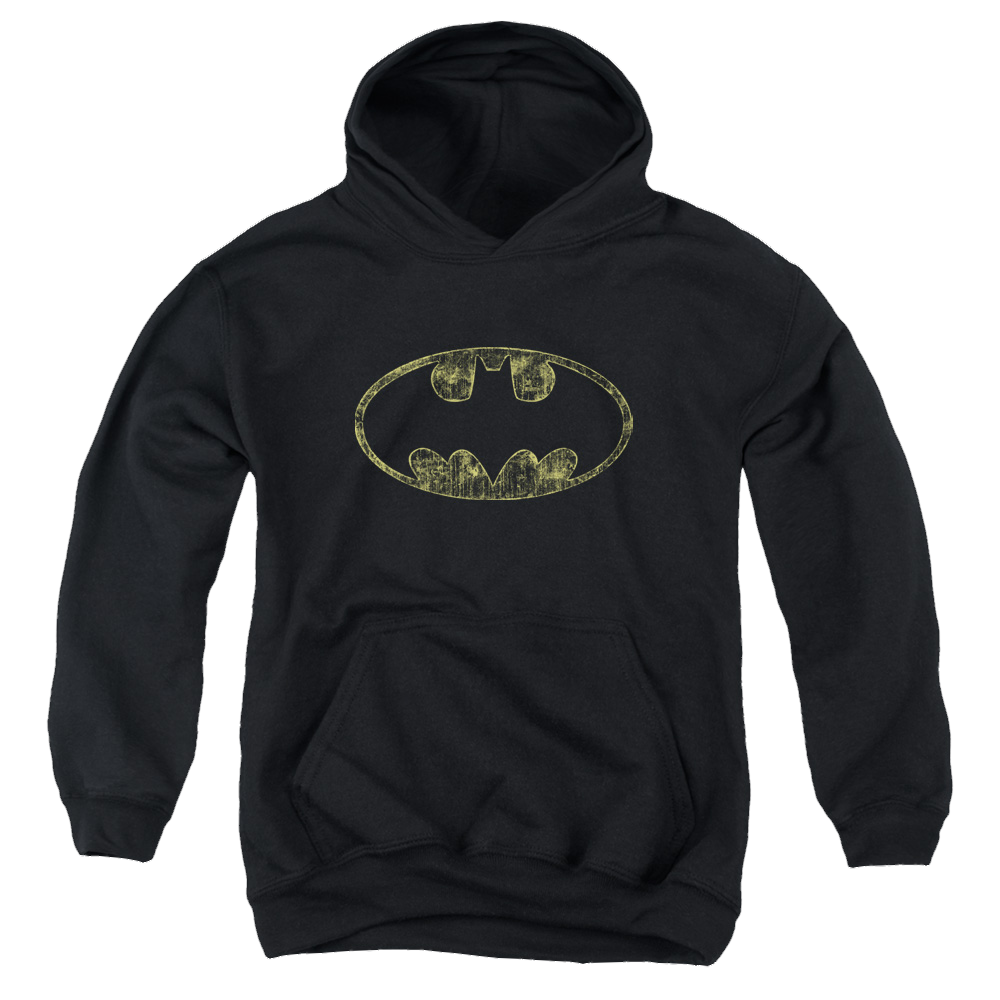 DC Batman Tattered Logo - Youth Hoodie Youth Hoodie (Ages 8-12) Batman