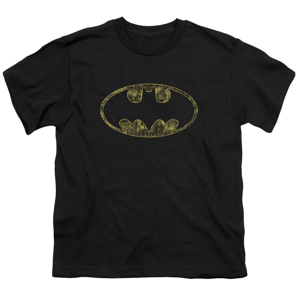 DC Batman Tattered Logo - Youth T-Shirt Youth T-Shirt (Ages 8-12) Batman