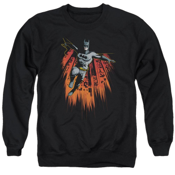 Black men's crewneck sweatshirt with Batman Majestic graphic
