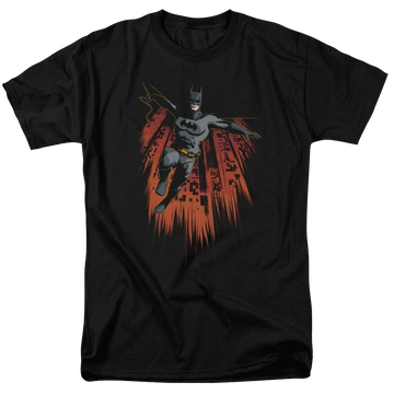 Black men's regular fit t-shirt with Batman Majestic graphic