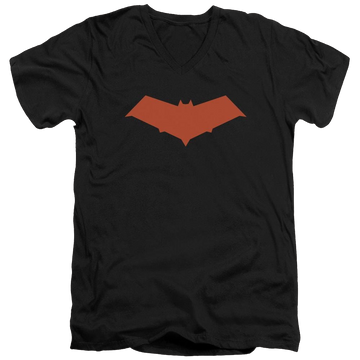 Black men's v-neck t-shirt with Batman Red Hood graphic