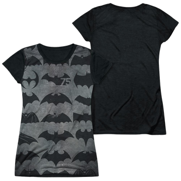 Batman 75 Symbols - Juniors Black Back T-Shirt Juniors Black Back T-Shirt Batman