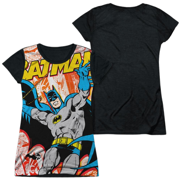 Batman 75 Panels - Juniors Black Back T-Shirt Juniors Black Back T-Shirt Batman