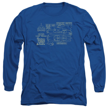 Royal men's long sleeve t-shirt with Batman Batmobile graphic