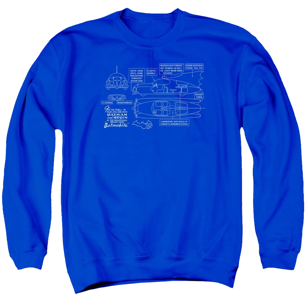 Batman Batmobile - Men's Crewneck Sweatshirt Men's Crewneck Sweatshirt Batman