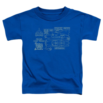 Royal toddler t-shirt with Dc Batman Batmobile graphic