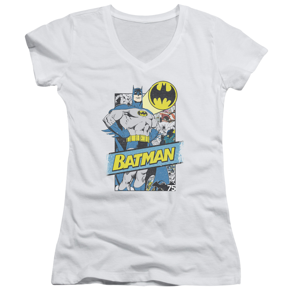Batman Out Of The Pages - Juniors V-Neck T-Shirt Juniors V-Neck T-Shirt Batman