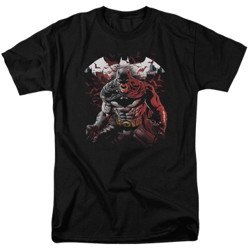 Black men's regular fit t-shirt with Batman Raging Bat graphic