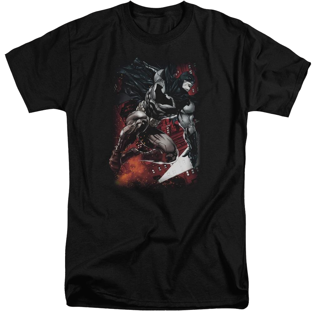 Batman Sparks Leap - Men's Tall Fit T-Shirt Men's Tall Fit T-Shirt Batman