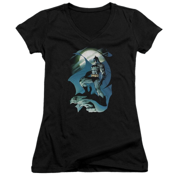 Batman Glow Of The Moon - Juniors V-Neck T-Shirt Juniors V-Neck T-Shirt Batman