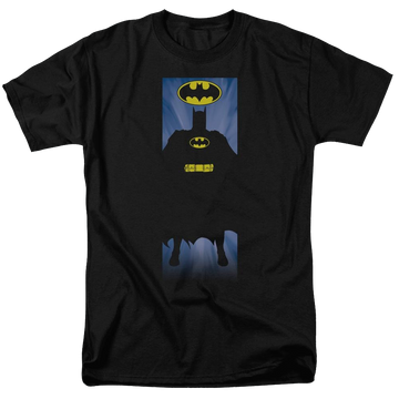 Black men's regular fit t-shirt with Batman Block graphic