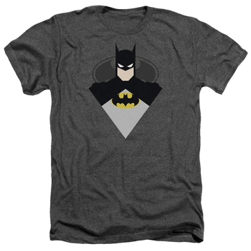 Charcoal men's heather t-shirt with Batman Simple Bat graphic