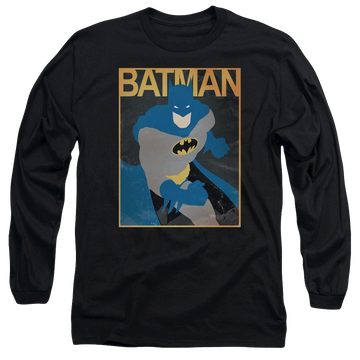 Black men's long sleeve t-shirt with Batman Simple Bm Poster graphic