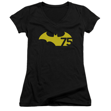 Batman 75 Logo 2 - Juniors V-Neck T-Shirt Juniors V-Neck T-Shirt Batman