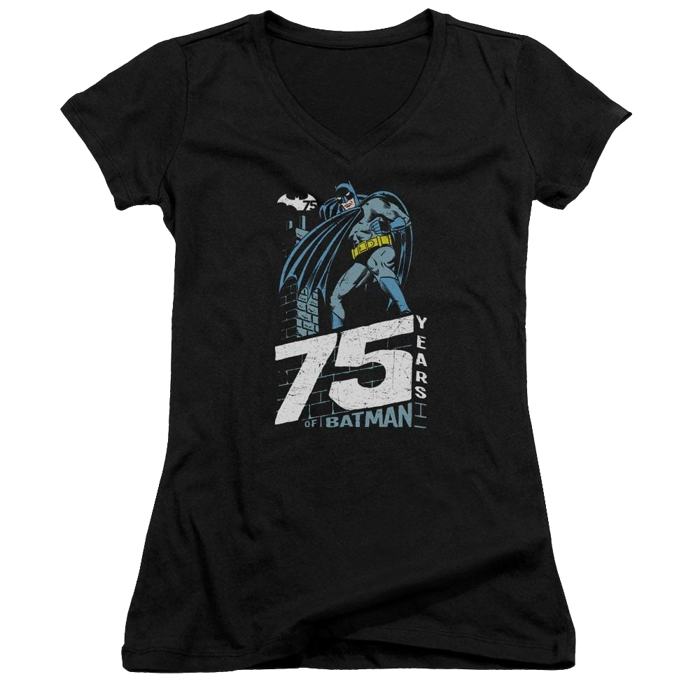 Batman Rooftop - Juniors V-Neck T-Shirt Juniors V-Neck T-Shirt Batman