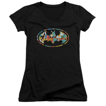 Batman Hawaiian Bat - Juniors V-Neck T-Shirt Juniors V-Neck T-Shirt Batman
