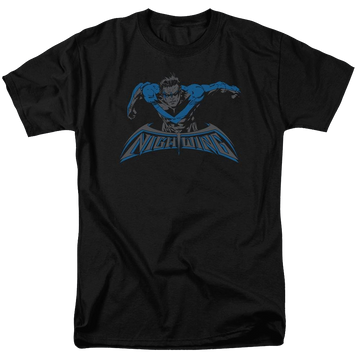 Black men's regular fit t-shirt with Nightwing Batman Wing Of The Night graphic