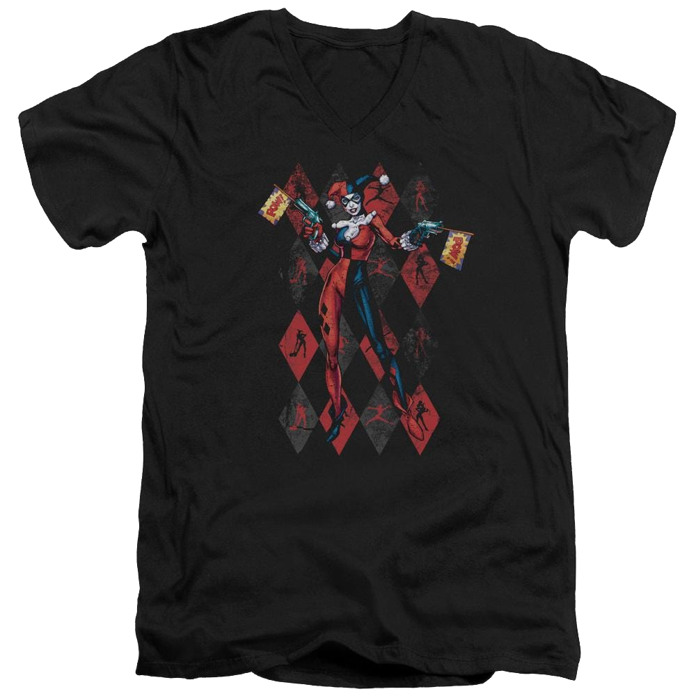 Batman Pow Pow - Men's V-Neck T-Shirt Men's V-Neck T-Shirt Harley Quinn