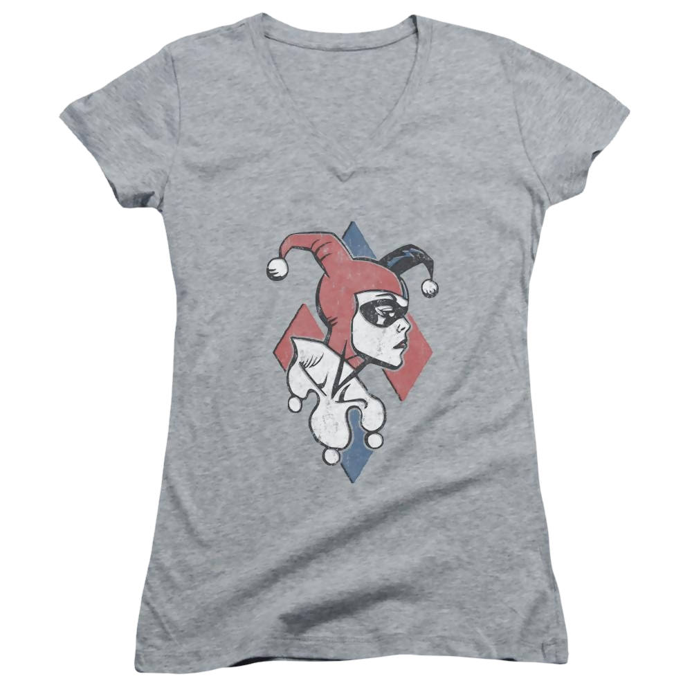 Batman Profiling - Juniors V-Neck T-Shirt Juniors V-Neck T-Shirt Harley Quinn