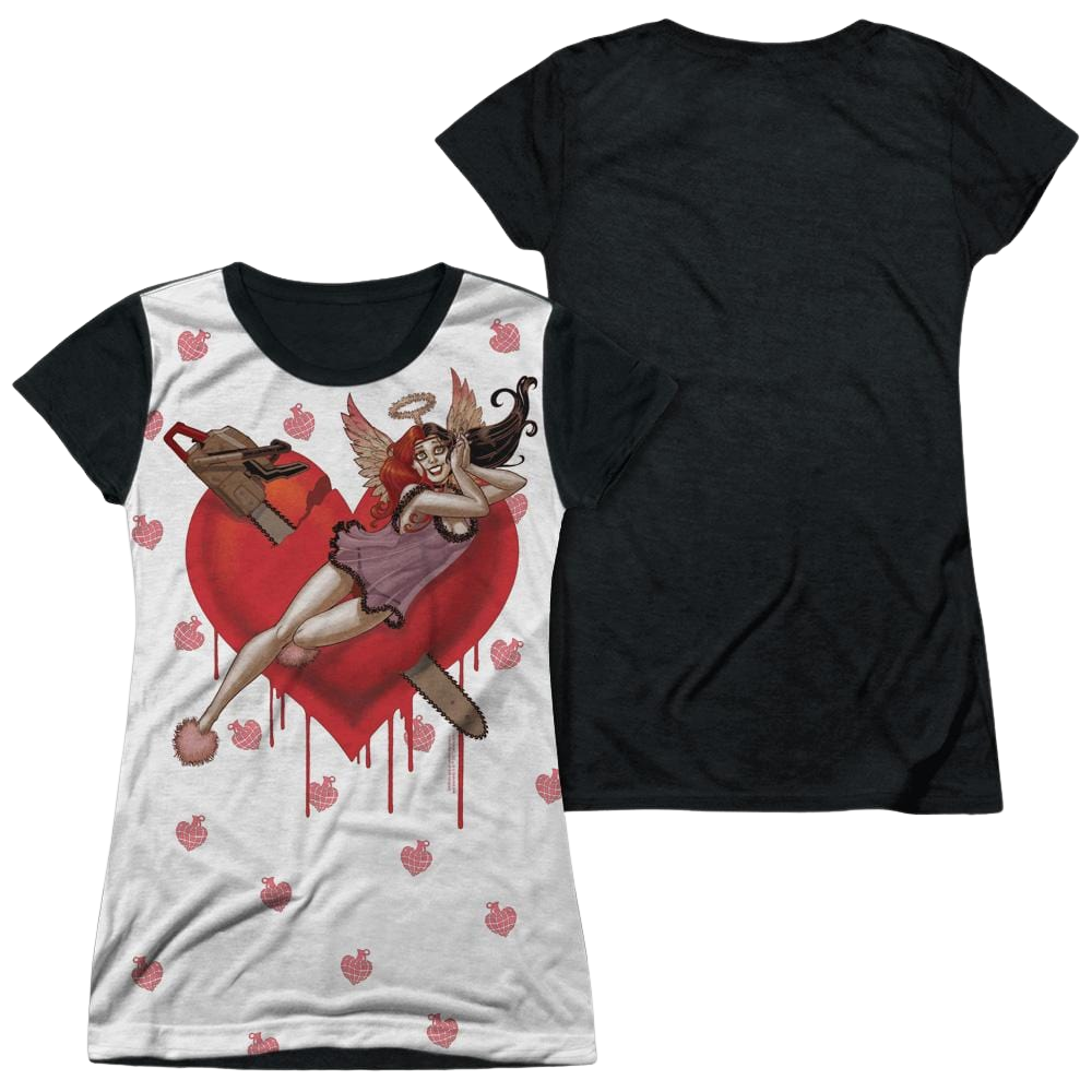 Batman Vroom - Juniors Black Back T-Shirt Juniors Black Back T-Shirt Harley Quinn