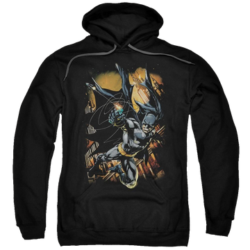Black pullover hoodie with Batman Grapple Fire graphic