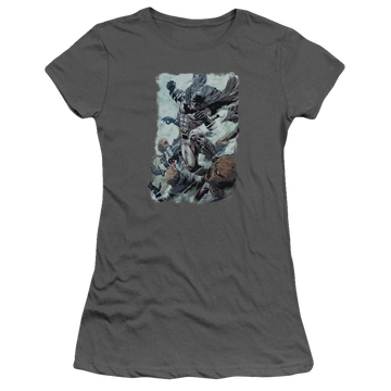 Charcoal juniors t-shirt with Batman Punch graphic