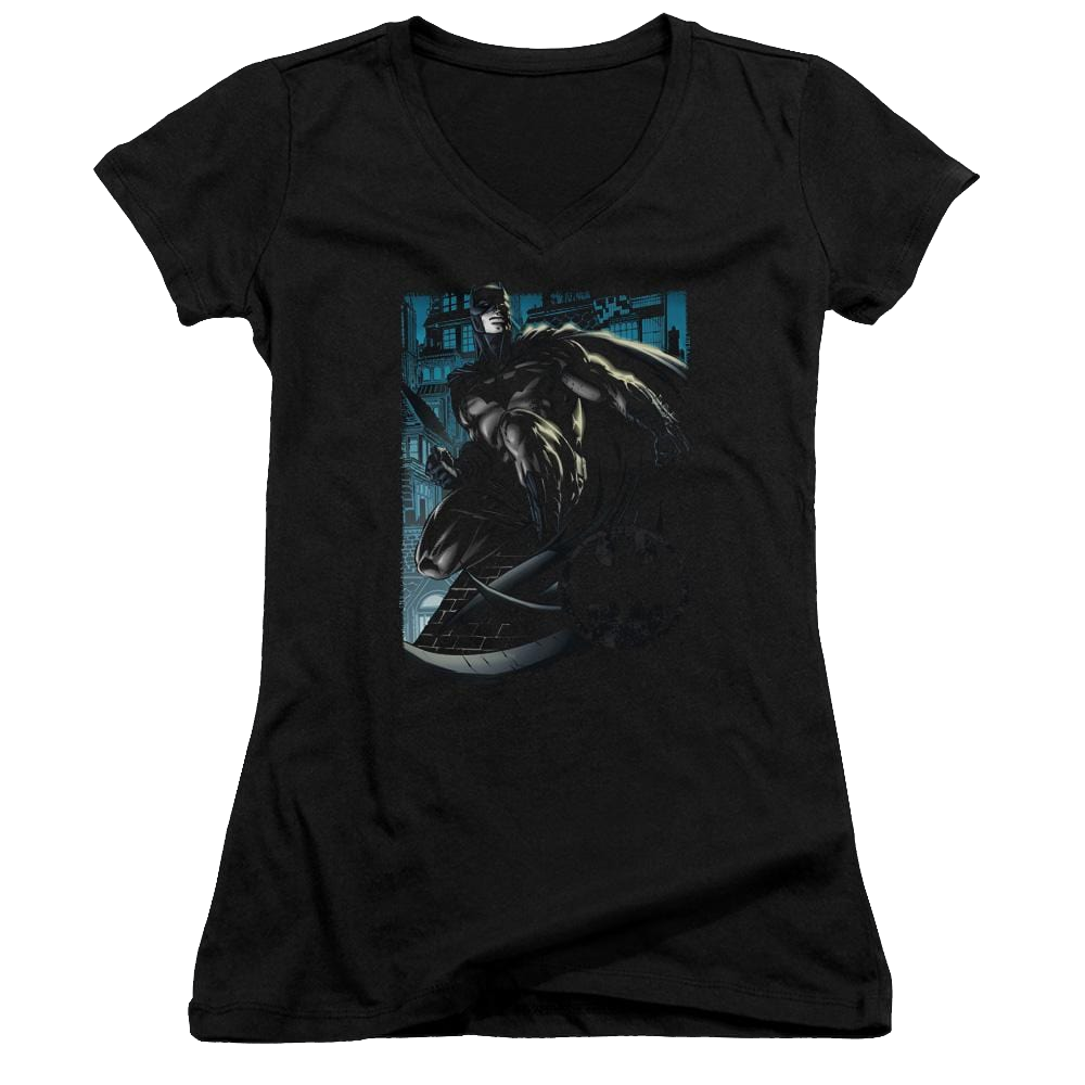 Batman Knight Falls In Gotham - Juniors V-Neck T-Shirt Juniors V-Neck T-Shirt Batman