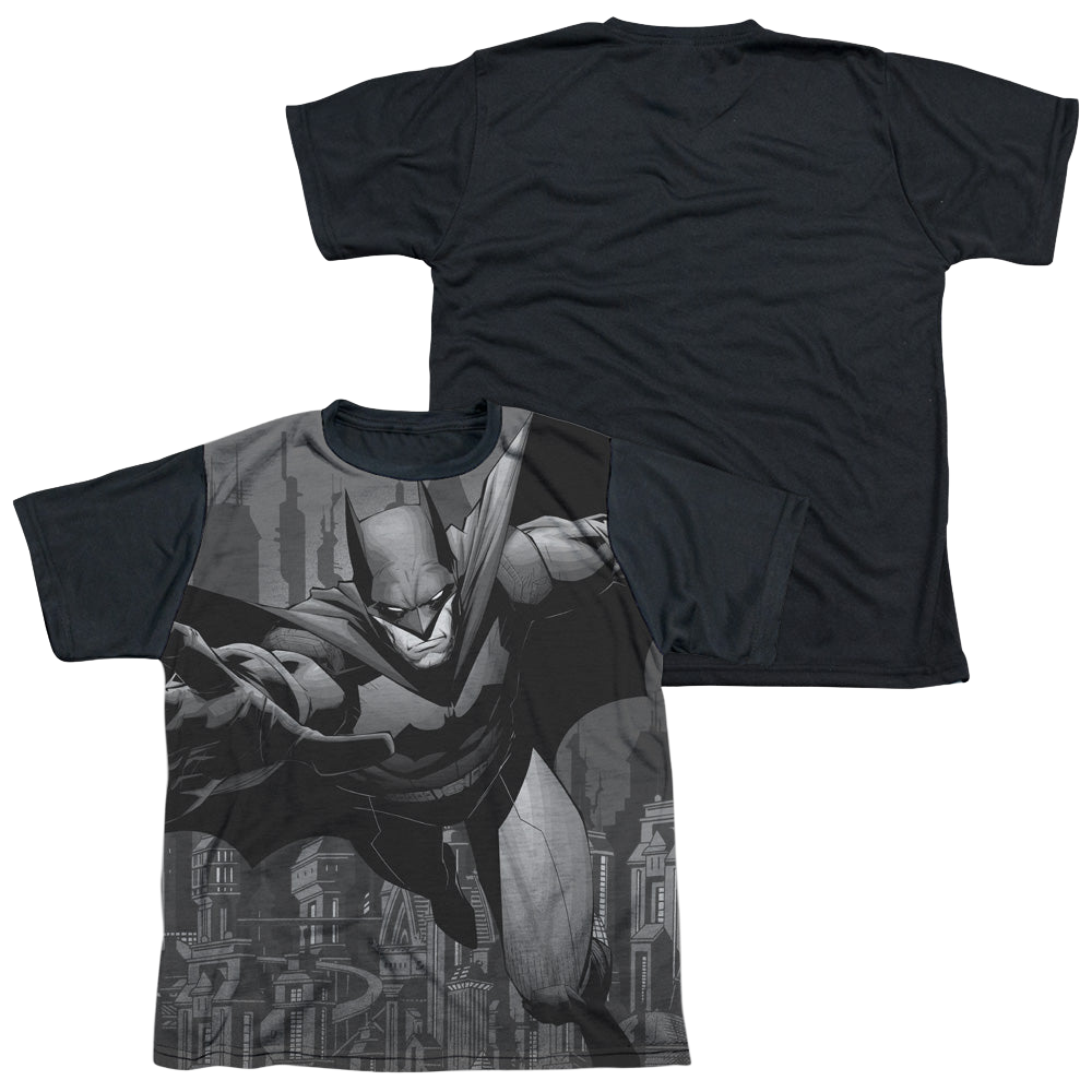 DC Batman Grey Race - Youth Black Back T-Shirt Youth Black Back T-Shirt (Ages 8-12) Batman
