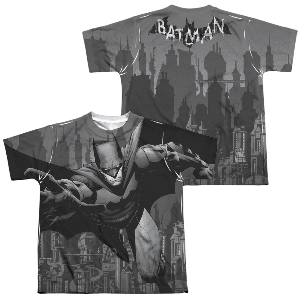 DC Batman Grey Race (Front/Back Print) - Youth All-Over Print T-Shirt Youth All-Over Print T-Shirt (Ages 8-12) Batman