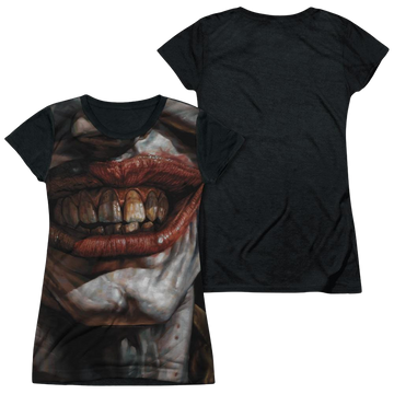 Batman Asylum - Juniors Black Back T-Shirt Juniors Black Back T-Shirt Joker