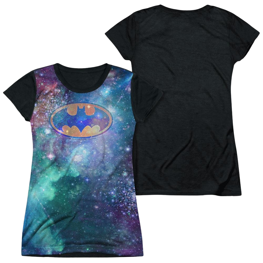 Batman Galaxy Symbol - Juniors Black Back T-Shirt Juniors Black Back T-Shirt Batman