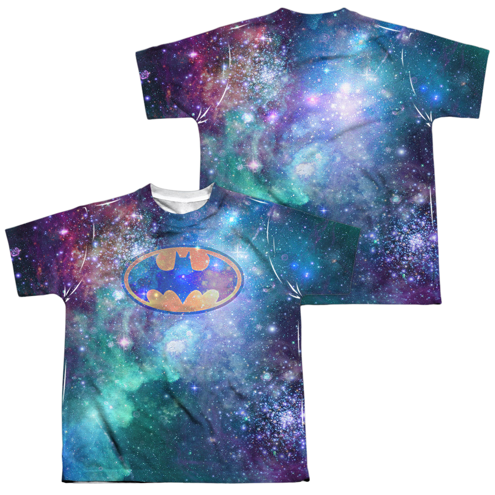 DC Batman Galaxy Symbol (Front/Back Print) - Youth All-Over Print T-Shirt Youth All-Over Print T-Shirt (Ages 8-12) Batman