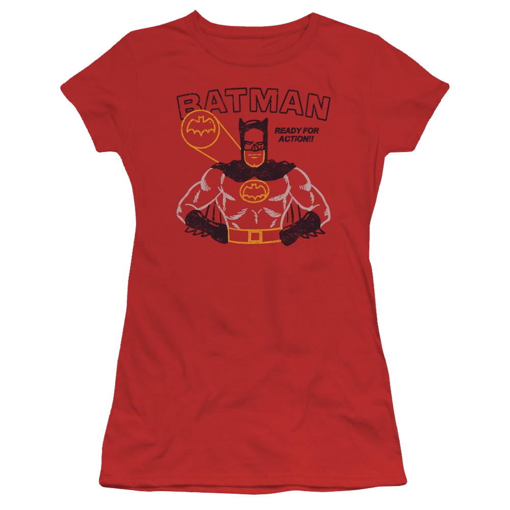 Batman Ready For Action - Juniors T-Shirt Juniors T-Shirt Batman