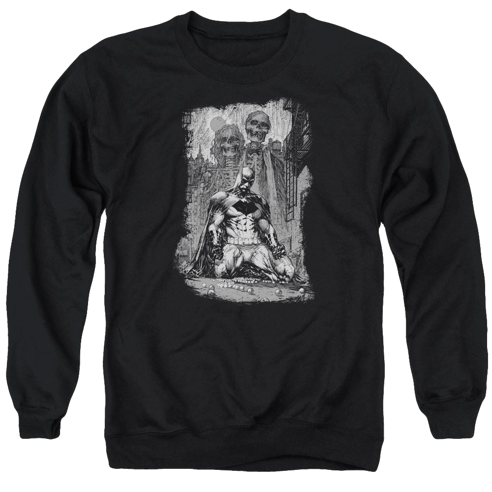 Batman Sketchy Shadows - Men's Crewneck Sweatshirt Men's Crewneck Sweatshirt Batman