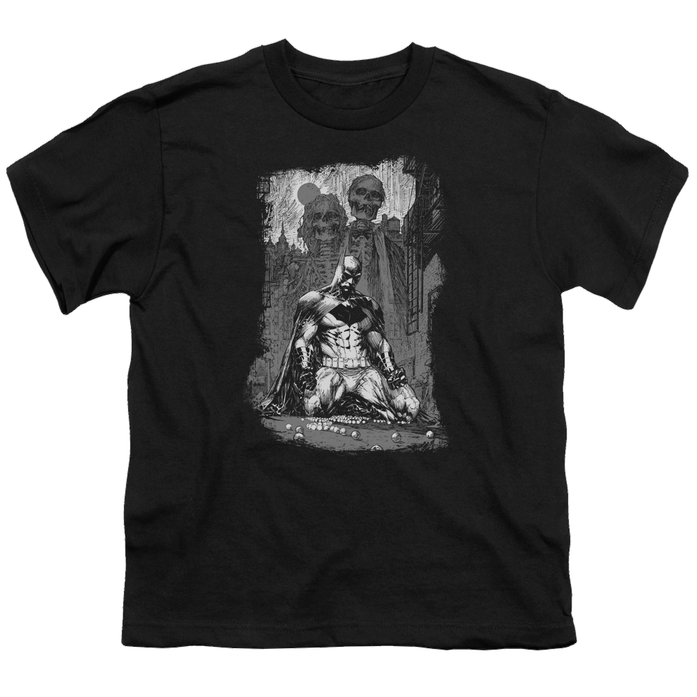 DC Batman Sketchy Shadows - Youth T-Shirt Youth T-Shirt (Ages 8-12) Batman